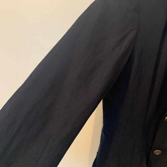 Ralph Lauren Silk & Linen Navy Blue padded Shoulder Blazer - Picture 7 of 7